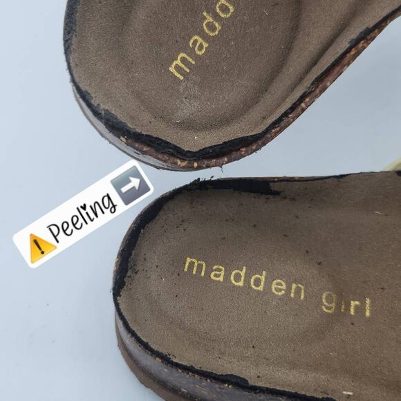 Madden Girl Women's Size 8 Brando Metallic Silver Double Buckle Sandals - Picture 8 of 9